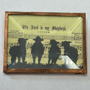 Handmade Lord is my Shepherd beveled face lamb pin brooch with copper foil edge